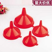 New red plastic large diameter funnel soy sauce wine liquid sub tool multi-function oil leakage 10CM and above