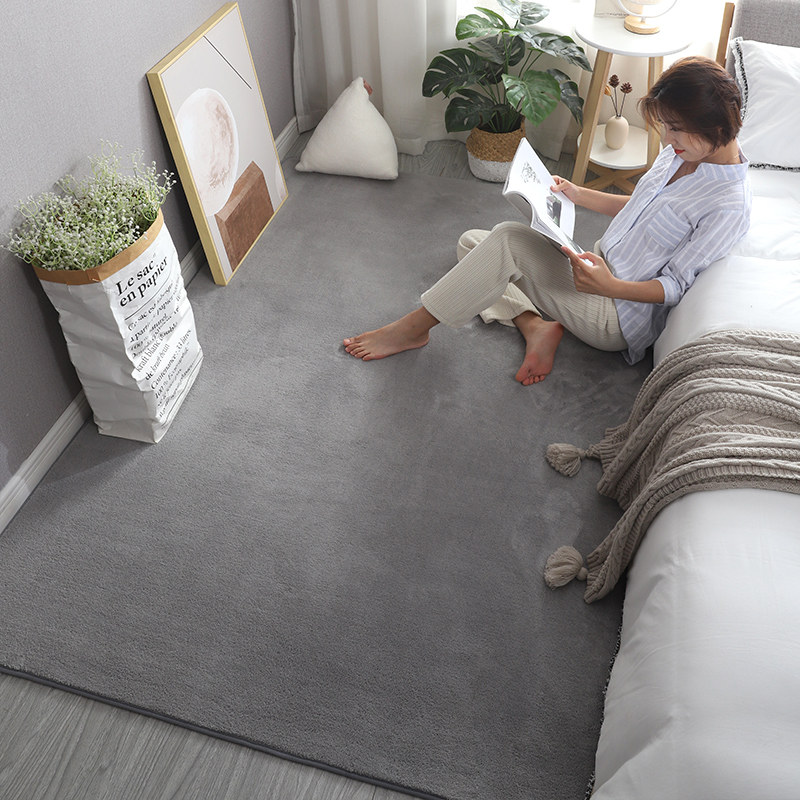Carpet bedroom bedside carpet gray living room plush mat housemaiden princess bedBedfront dorm room mat