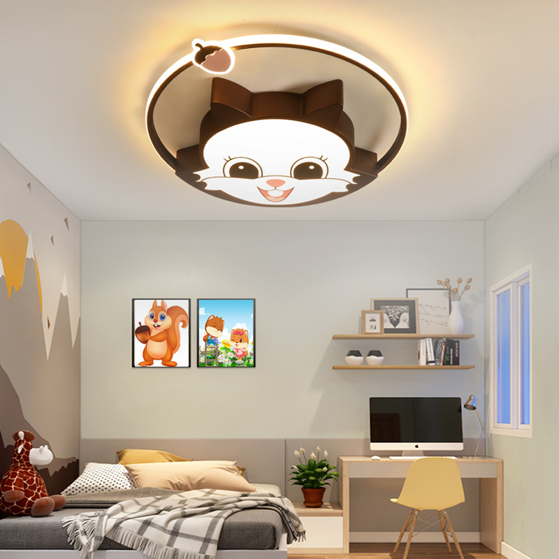Children's room modern cartoon smart ceiling creative little squirrel boy girl kindergarten hall bedroom room lamp