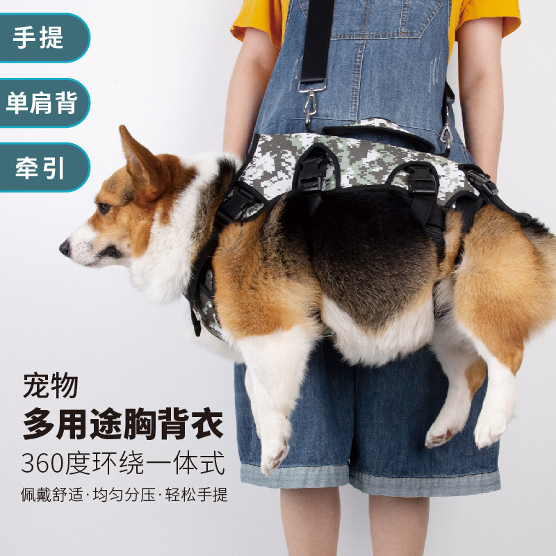狗狗柯基胸背衣手提斜背中型犬揹包柴犬法鬥臘腸單肩手拎狗包抱嬰袋