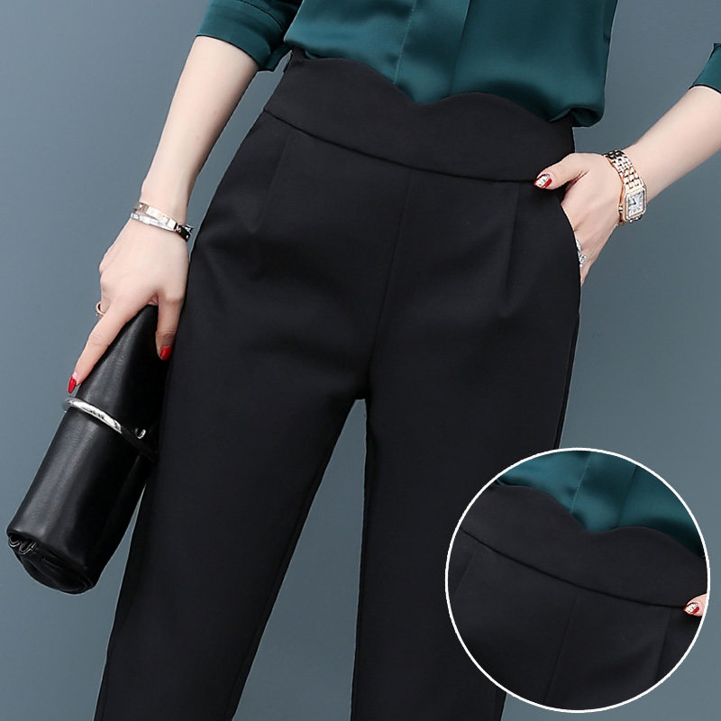 Bud harem pants women's spring radish 2022 new pants high waist straight professional black loose spring and autumn women's pants