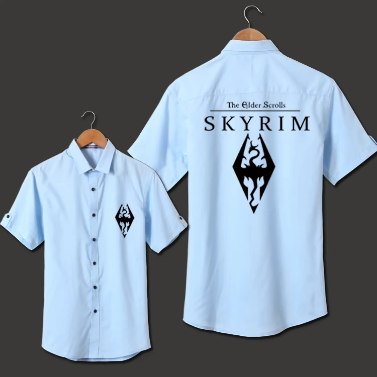 The Elder Scrolls 6 quần áo T-shirt ngắn tay cotton trò chơi xung quanh hơi nước cũ cuộn áo len mỏng mùa hè áo sơ mi - Game Nhân vật liên quan