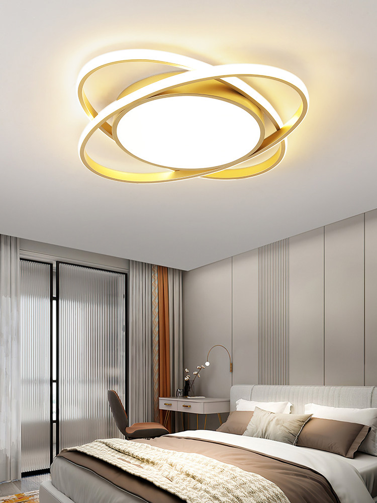 Nordic Golden Led Rectangular Ceiling Light for Living Room, Modern Minimalist Bedroom Room Home Use, Elegant and Luxurious Lighting Fixtures