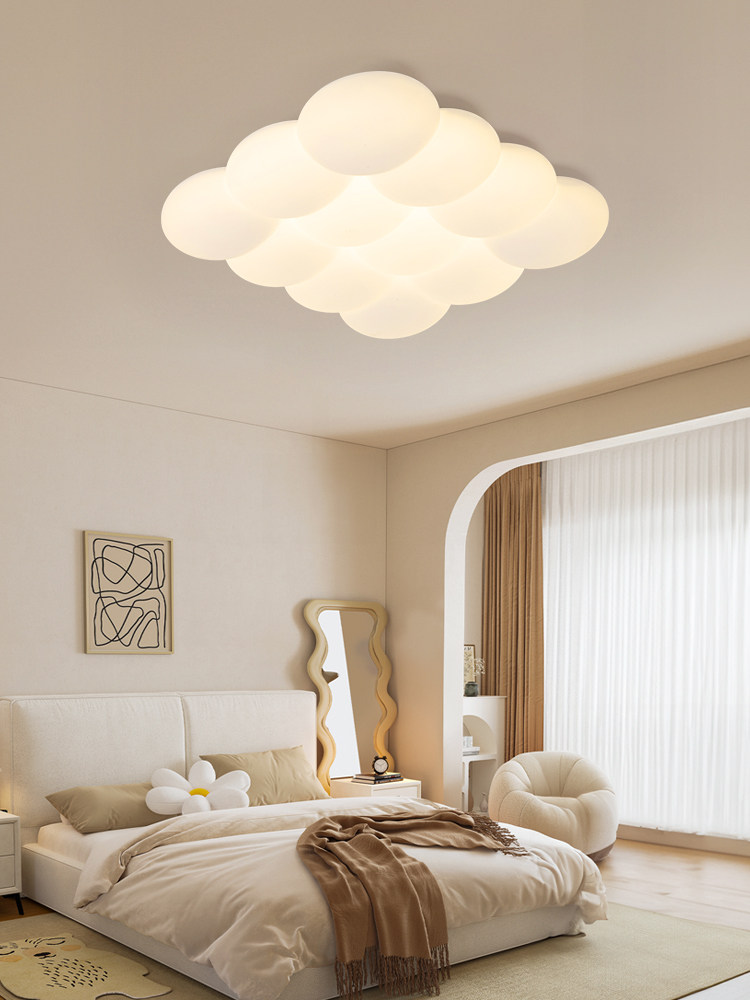 2025 New Cream-Style Bubble Led Ceiling Light for Living Room, Warm and Romantic, Eye-Protecting Bedroom Light, Dining Room Light