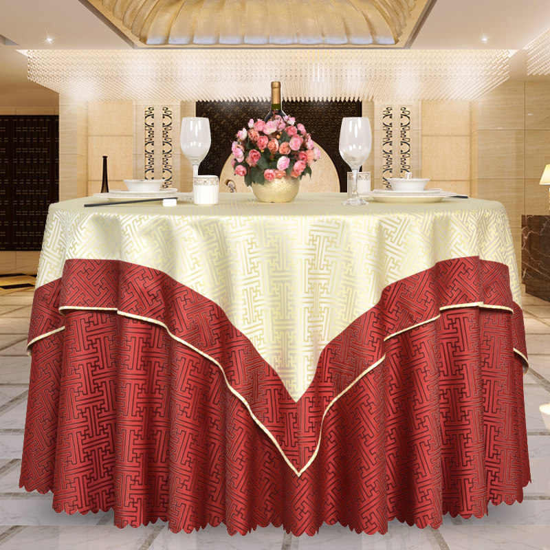 Hotel tablecloth double-layer European-style large round tablecloth hotel club home banquet restaurant square tablecloth cloth
