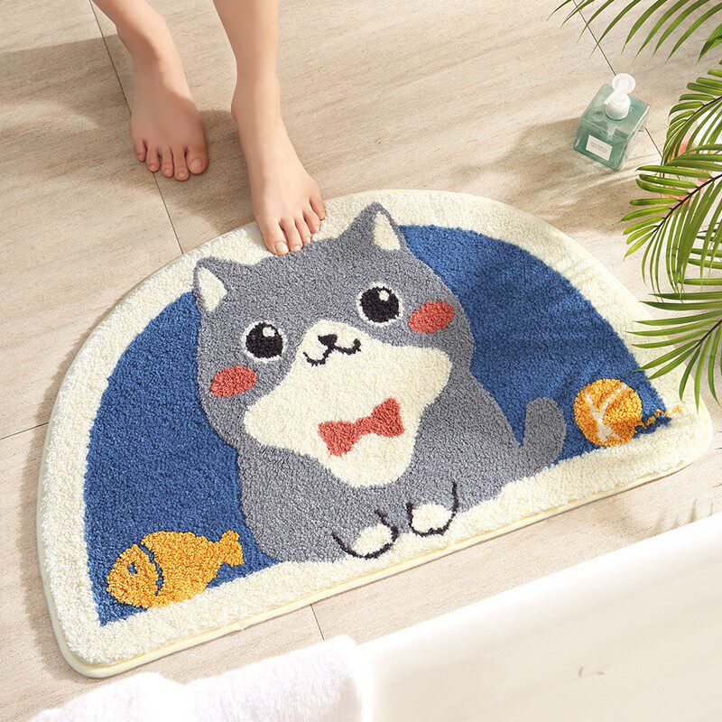 Bathroom door absorbent non-slip floor mat home entrance door dog shaped floor mat bedroom entrance bedside carpet
