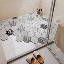 Toilet bathroom floor non-slip mat bathroom full pavement can be cut floor mat shower room dry and wet separation wire ring foot mat