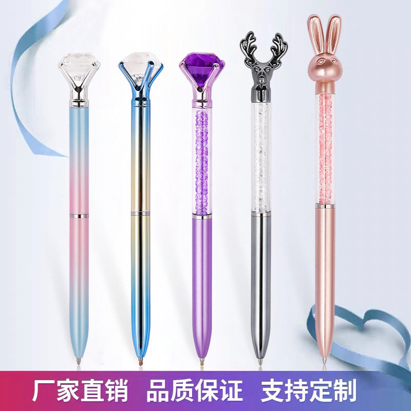 Factory direct plating rotating ballpoint pen creative stationery advertising pen gift pen custom diamond pen spot