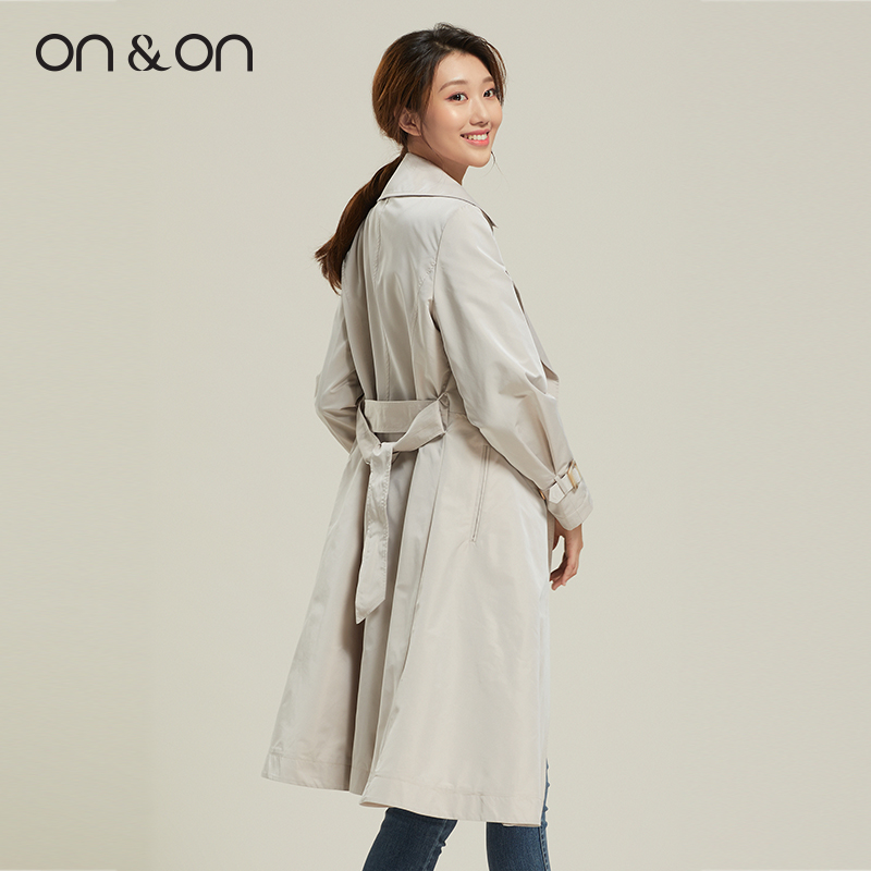 ON-ON-Anian 2020 mùa thu mới của Hàn Quốc phiên bản Casual rắn màu Loose Suit Collar eo áo gió Coat Woman