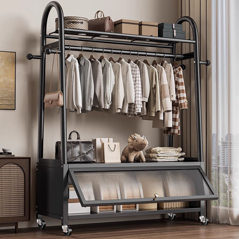 German Coat Rack Floor-Standing Bedroom Home Indoor Movable Clothes Rack Room Clothes Storage Rack Storage Rack