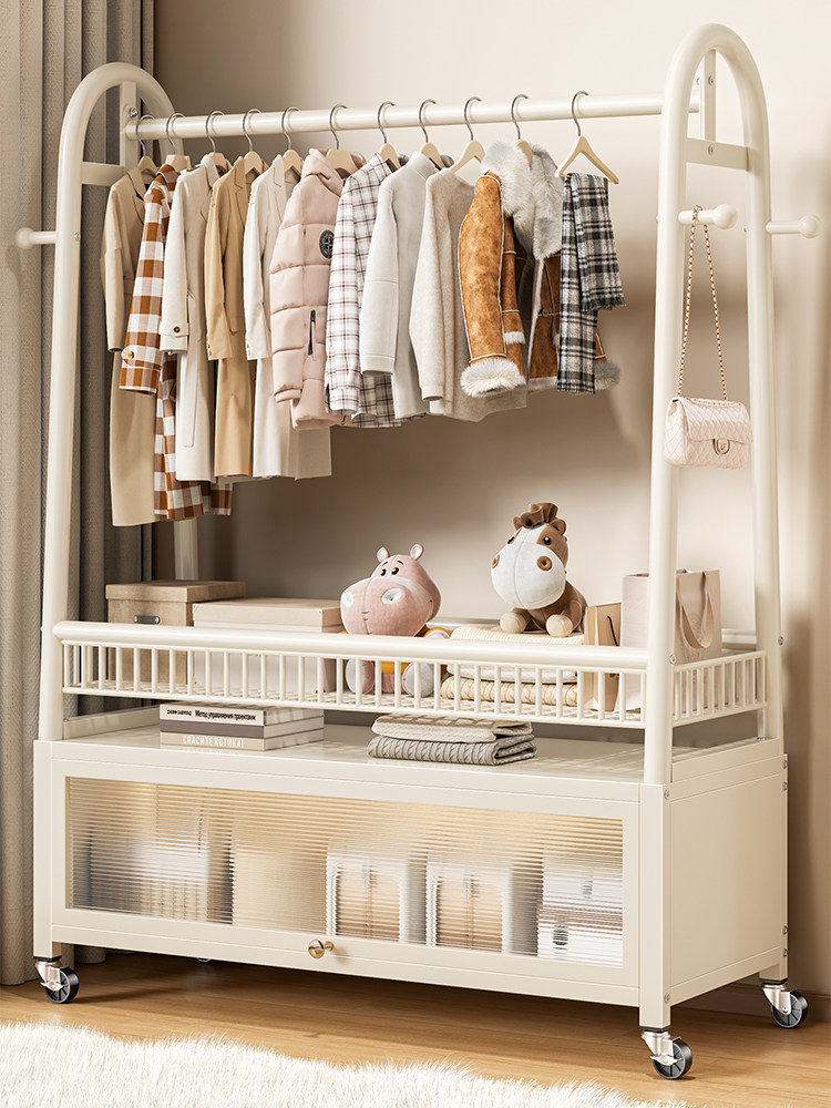 German Floor-Standing Clothes Rack for Bedroom, Home Use, Indoor Coat Rack, Clothes Drying Rack, Movable and Multifunctional