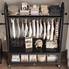 German Coat Rack Floor-Standing Bedroom Home Indoor Movable Clothes Rack Room Clothes Storage Rack Storage Rack