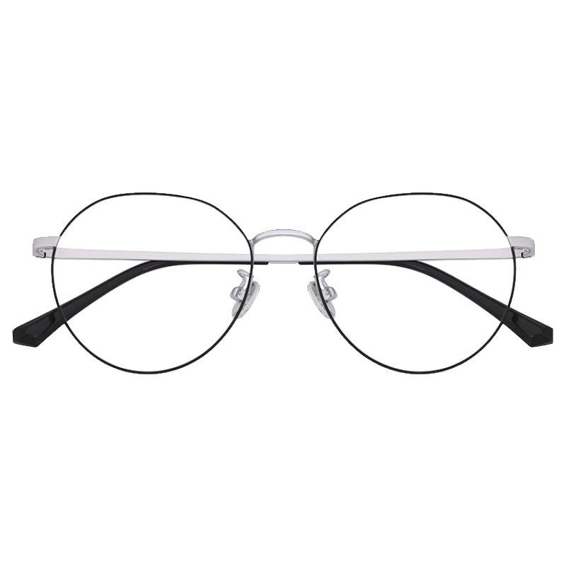 Trendy fashion retro round frame glasses frame polygonal glasses frame ultra-light pure titanium glasses frame men and women 690