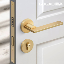 Gougao modern door lock Indoor bedroom door lock Mute magnetic door lock Split gold brushed household wooden door lock