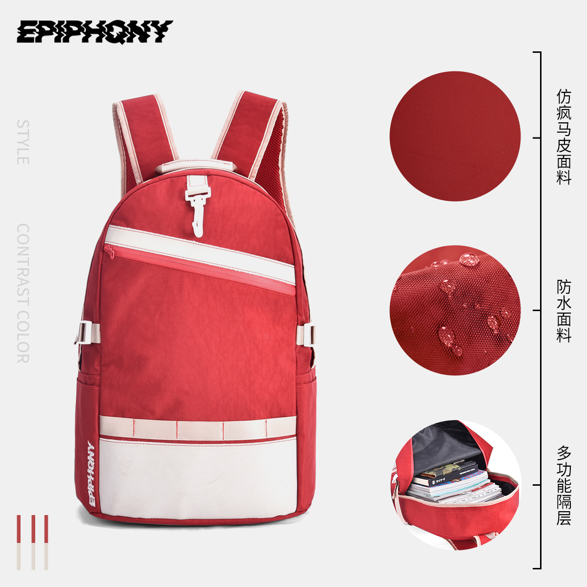 Epiphqny2020 New Trend Thiết kế Bump EDIT A Man Túi thời trang trẻ Vintage Sinh viên Backpack