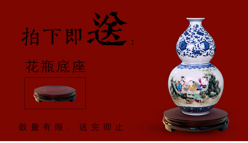 Blue and white porcelain of jingdezhen ceramics vase antique Chinese style household act the role ofing is tasted TV ark, flower arranging, the sitting room porch place