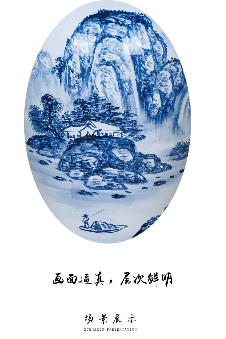 Jingdezhen ceramics hand - made archaize sitting room hotel landscape ground large vase home furnishing articles housewarming gift