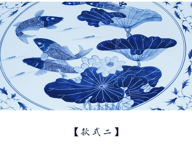 Jingdezhen ceramic table who suit roundtable is hand - made is suing courtyard garden chairs and tables of blue and white porcelain lotus fish