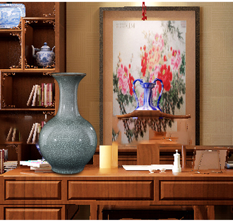 Jingdezhen ceramics floret bottle furnishing articles sitting room guanyao Chinese flower arranging archaize crack open a piece of home decoration