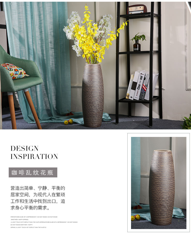 Jingdezhen ceramics contracted and I Chinese style living room floor vase European American dry flower arranging flowers is placed much money