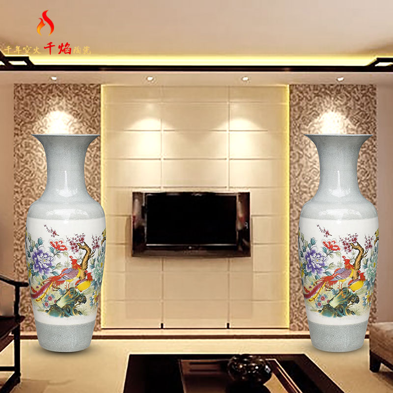 Jingdezhen ceramic sitting room of large vase household flower arranging hotel villa feng shui act the role ofing is tasted furnishing articles birds pay homage to the king