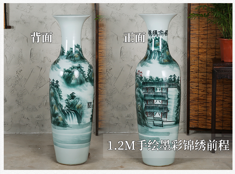 Jingdezhen ceramics vase of large sitting room adornment hand - made figure many splendid future was plain sailing