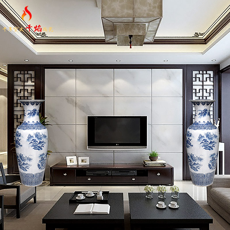 Jingdezhen porcelain of large vases, ceramic flower arrangement craft sitting room adornment villa hotel furnishing articles crackle