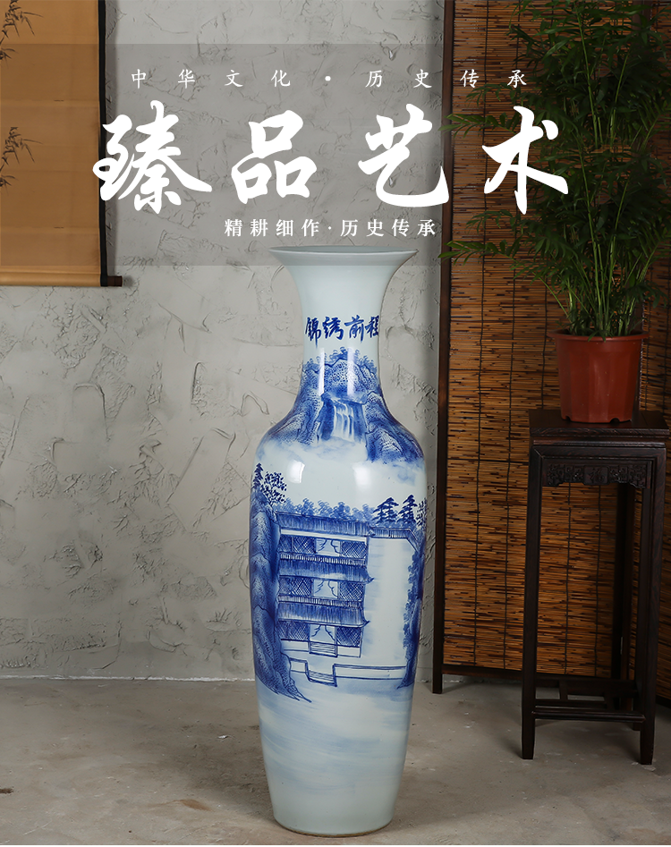 Jingdezhen ceramics vase of large sitting room adornment hand - made figure many splendid future was plain sailing