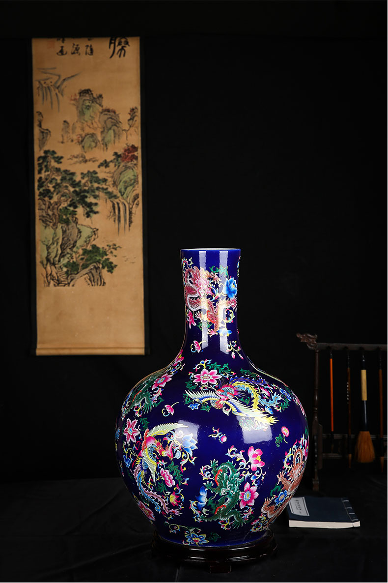 Jingdezhen ceramics large vases, flower arranging new Chinese style household furnishing articles sitting room adornment in extremely good fortune tree