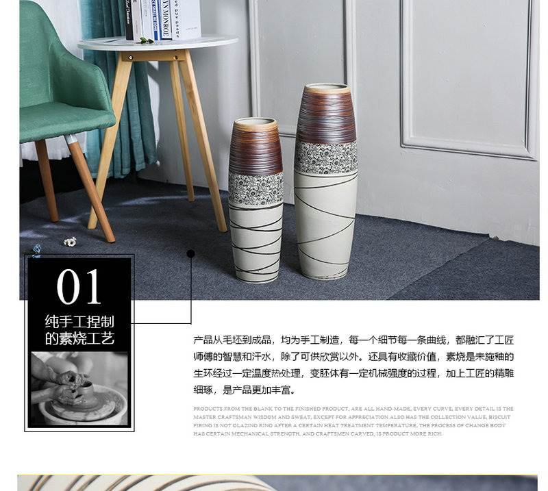 Jingdezhen ceramic dry flower lucky bamboo vases, flower arrangement sitting room home decoration I and contracted Nordic landing place