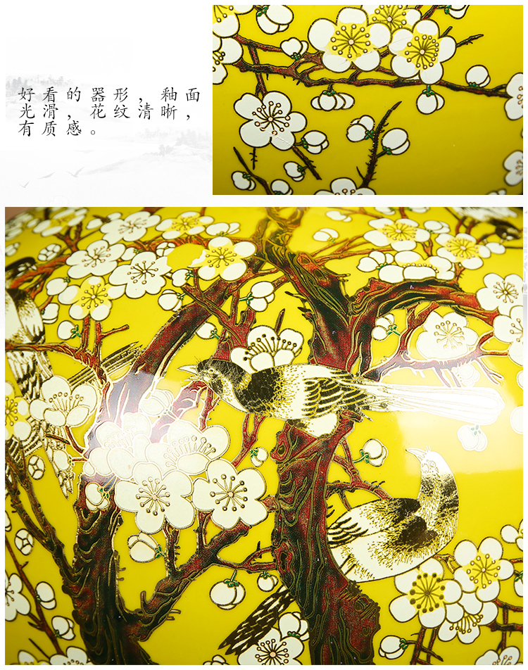 Jingdezhen ceramics vase beaming the design of new Chinese style household yellow flower arrangement sitting room adornment is placed