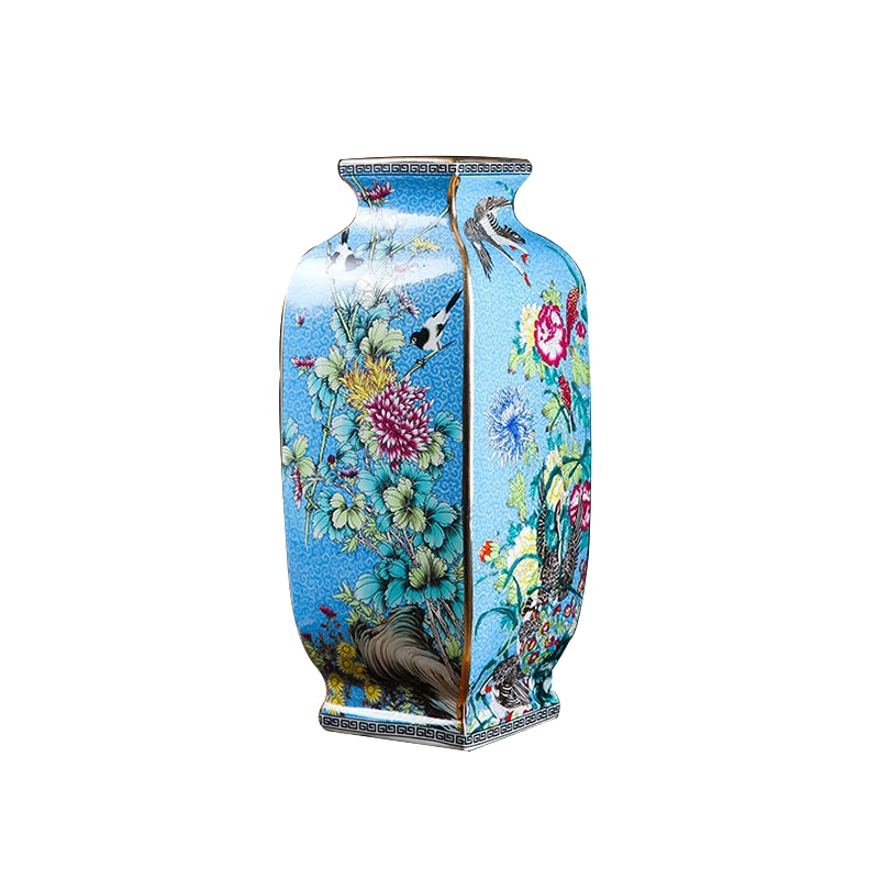 Archaize of jingdezhen ceramics enamel enamel vase inserted new Chinese style living room decorations decoration pieces four aspects