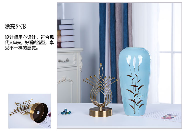 Jingdezhen ceramics vase Nordic hand - made flowers, dried flowers, European contracted flower arrangement sitting room adornment is placed