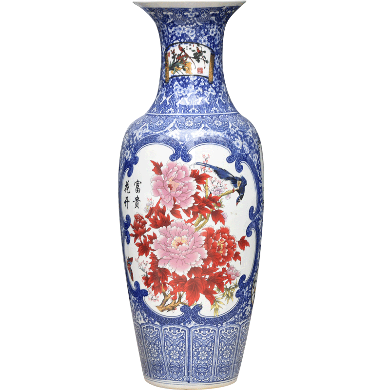 Chinese jingdezhen ceramics sitting room porch decoration for the opening of large vase household geomantic housewarming furnishing articles