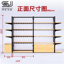 Zhejiang Shenjiang factory Supermarket shelf display rack Double-sided Nakajima boutique stationery store shelf display table steel wood