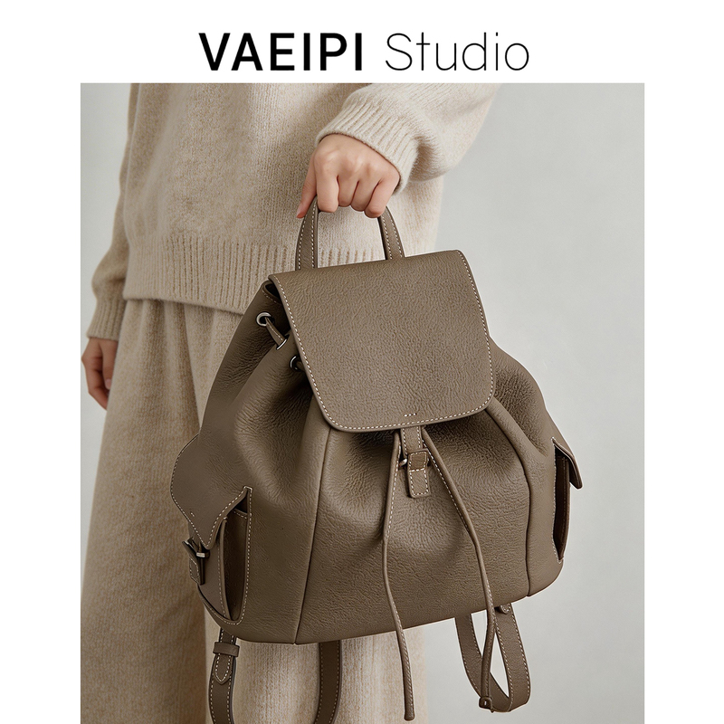 Vaeipi2026 New First-Layer Cowhide Backpack Women's Large-Capacity Casual Backpack Genuine Leather Work and Work Clothing Soft Bag Vaeipi2026 New First-Layer Cowhide Backpack Women's Large-Capacity Casual Backpack Genuine Leather Work and Work Clothing Soft Bag
