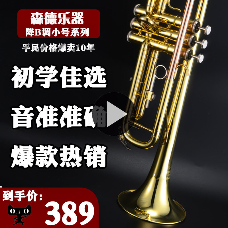 Trumpet musical instrument B-down three-tone trumpet beginner performance examination Professional band teaching Church Western musical instrument
