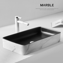 Nordic home ceramic creative light luxury wind bathroom color table basin Black hand basin Art basin Single basin