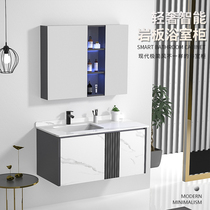 Modern Rock Board Table Top Bath Cabinet Mirror Cabinet Toilet Wash Basin Marble Tattoic Wash Washbasin Cabinet Combination