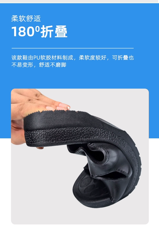 Dép SPU chống tĩnh điện dày đế mềm màu đen thoáng khí esd workshop dép chống trượt Giày công sở Foxconn cho nam và nữ dép phòng sạch