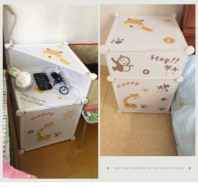 Đơn giản giường tủ kệ dành riêng tiền thuê tối giản hiện đại tủ lưu trữ nền kinh tế cạnh giường tủ nhỏ - Buồng giá tủ nhựa đựng quần áo