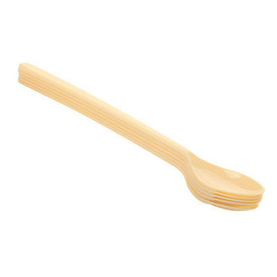 A plastic spoon, long handle, smoothie spoon, KFC rice spoon, ice cream spoon, shaved ice spoon, fruit fork, dessert spoon