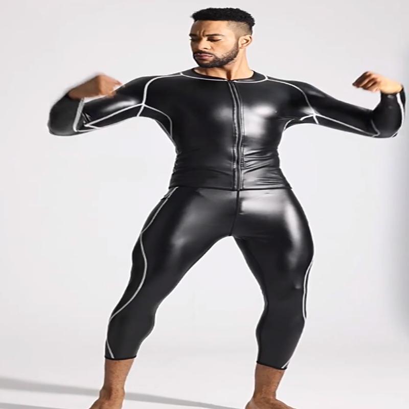 Autumn and Winter Windproof and Warm Patchwork Leather Suit with Zipper Pockets, Tight-Fitting High-Elastic Leather Pants, Fitness Casual Jacket Autumn and Winter Windproof and Warm Patchwork Leather Suit with Zipper Pockets, Tight-Fitting High-Elastic Leather Pants, Fitness Casual Jacket