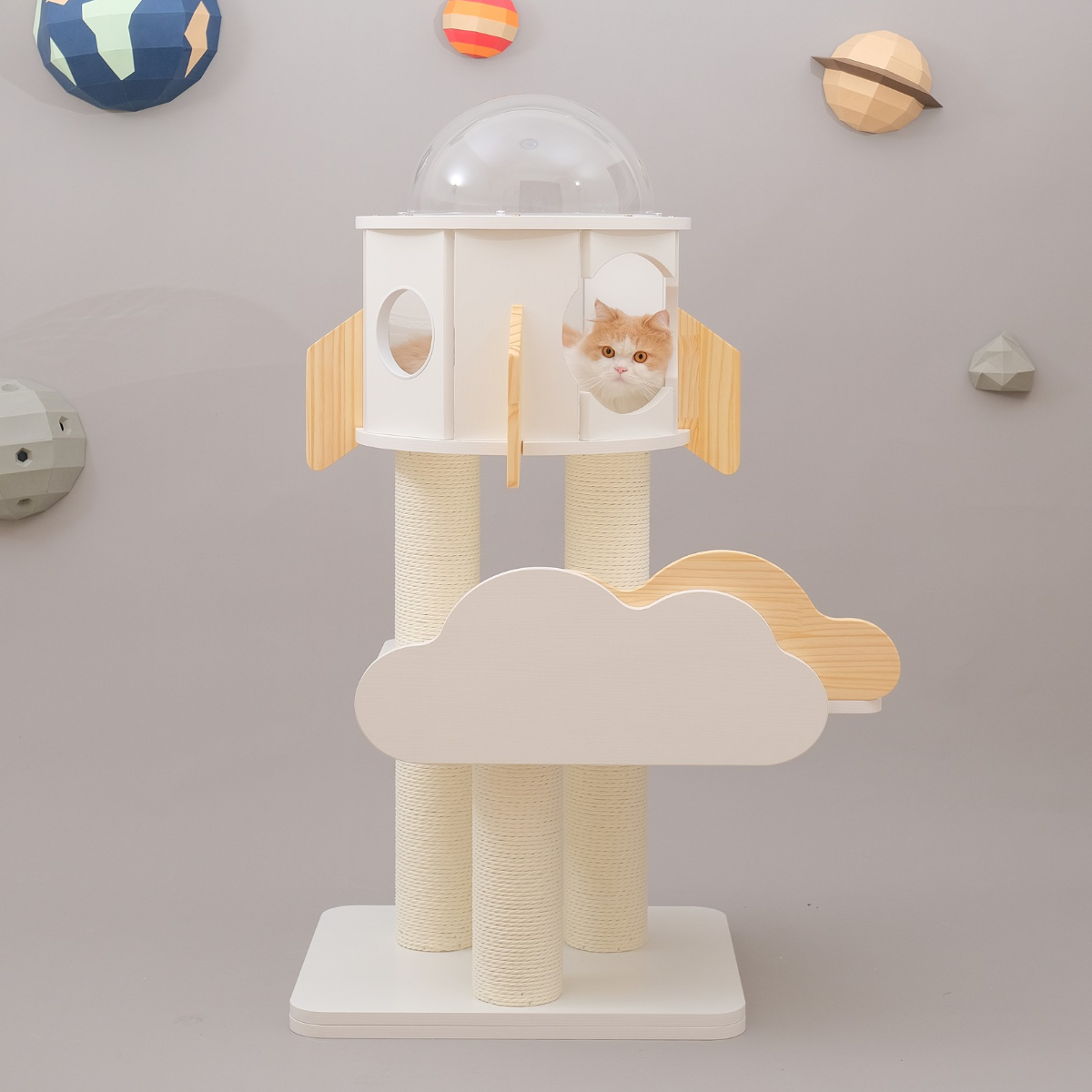 Wooden wooden cat cat cat crawling cat nest tree in summer cool-free rocket network red lovely luxury