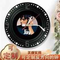 Clock in the opposite direction Jay Chou vinyl record creative personality art wall clock gift gift clock in the opposite direction
