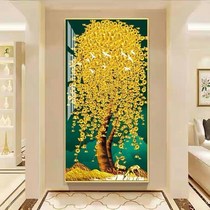 New inbound masonry decoration painting corridor vertical feng shui hanging painting abstract Nordic living room crystal painting murals