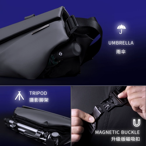 Niid Tide Brand Boys Boys Sag Sag, сумка для плеча мессенджера, мужская подарок, черный лейбл R1 Black Label