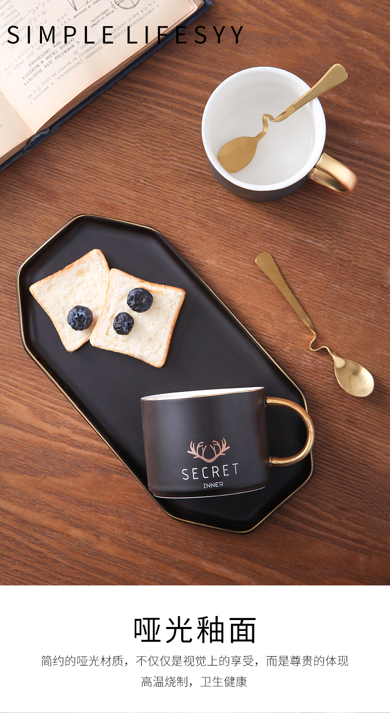 E best la Nordic ins coffee cups and saucers small European - style key-2 luxury ceramic cup household contracted English afternoon tea set