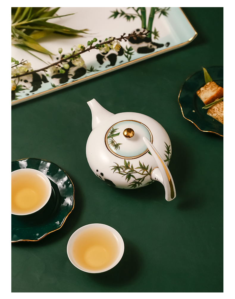 Ipads China kung fu tea set manually paint Chinese style household teapot tea sets tea tray in the living room