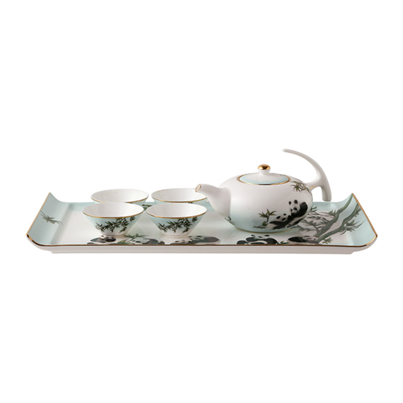 Ipads China kung fu tea set manually paint Chinese style household teapot tea sets tea tray in the living room